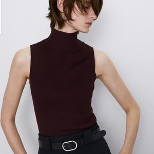 Zara Turtleneck Knit Top - Small
